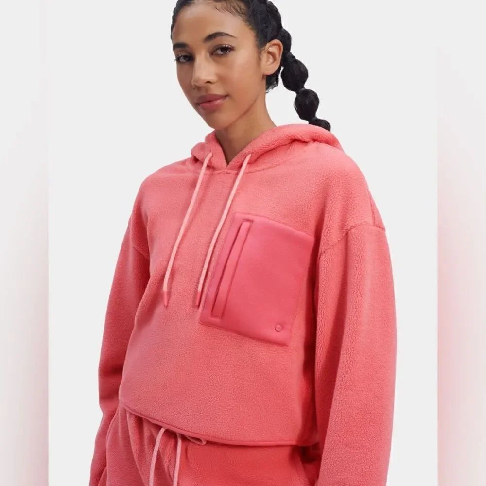 NWT- UGG-Myley Sherpa Hoodie- Royal Pink- Women Size S